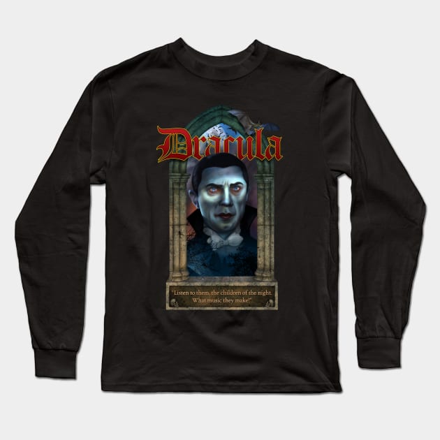 Dracula Long Sleeve T-Shirt by Rosado